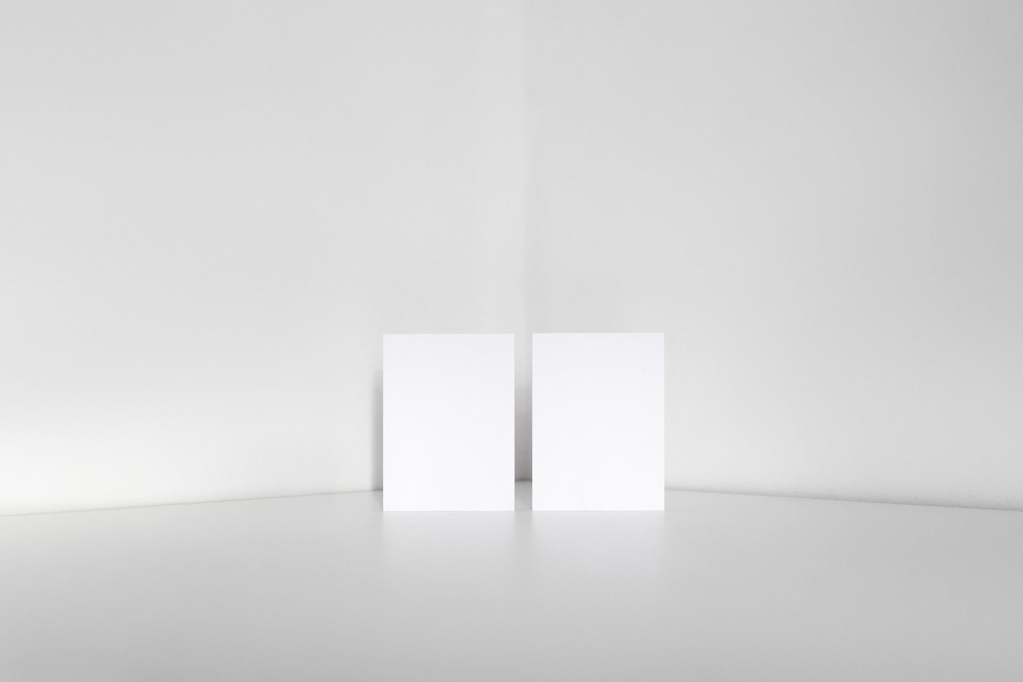 Two Blank Cards on White Background